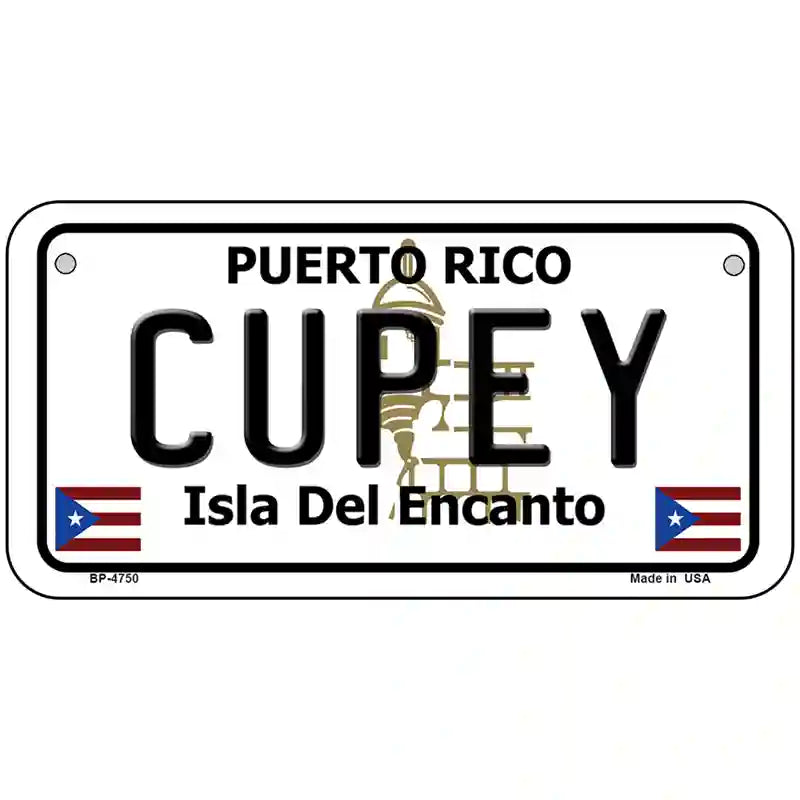 Cupey Puerto Rico Metal Novelty License Plate 6" x 3" (BP)