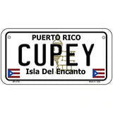 Cupey Puerto Rico Metal Novelty License Plate 6" x 3" (BP)