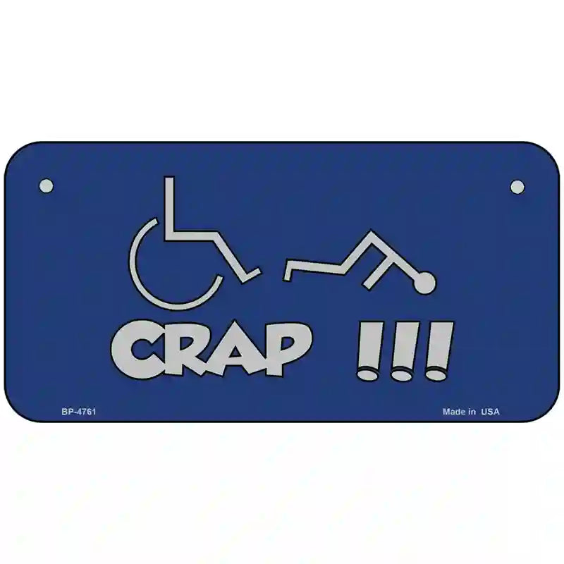 Handicap Crap Logo Metal Novelty License Plate 6" x 3" (BP)