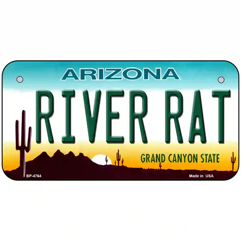 River Rat Arizona Novelty Metal License Plate 6" x 3" (BP)