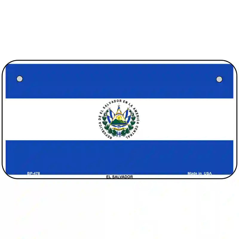 El Salvador Flag Metal Novelty License Plate 6" x 3" (BP)