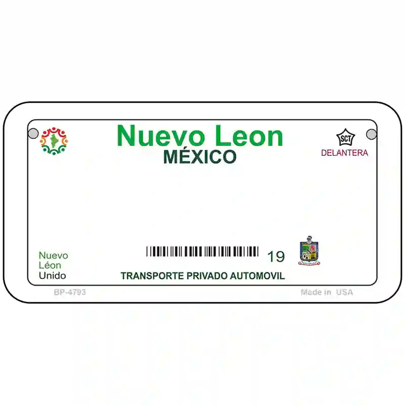 Nuevo Leon Mexico Novelty Metal License Plate 6" x 3" (BP)