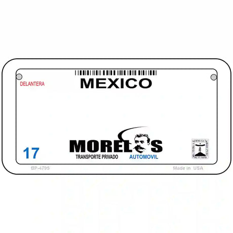 Morelos Mexico Novelty Metal License Plate 6" x 3" (BP)