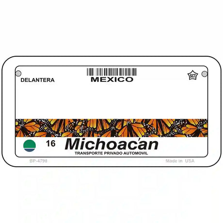 Michoacan Mexico Novelty Metal License Plate 6" x 3" (BP)