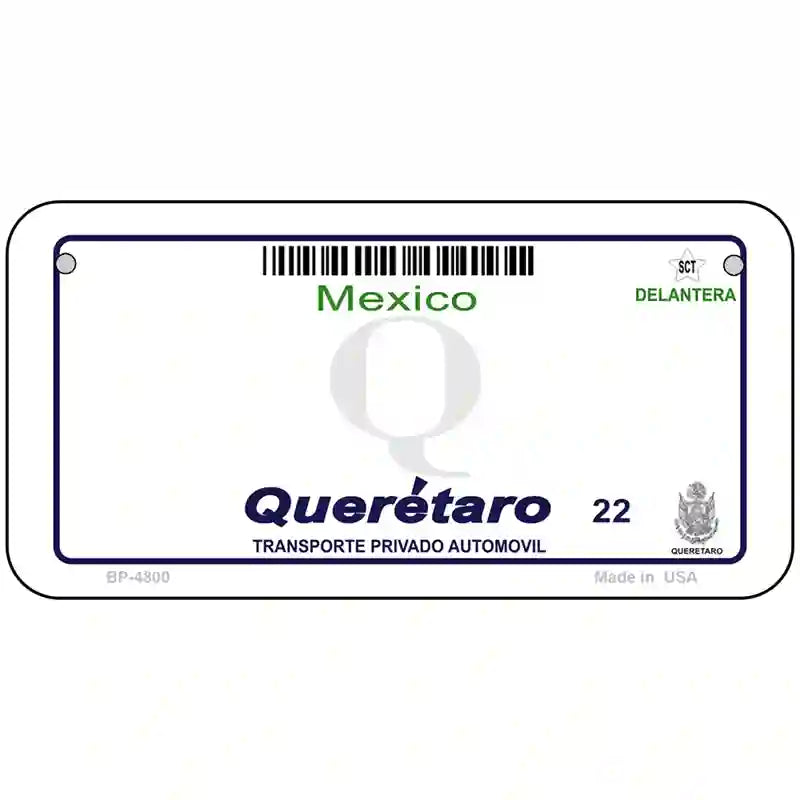 Queretaro Mexico Novelty Metal License Plate 6" x 3" (BP)