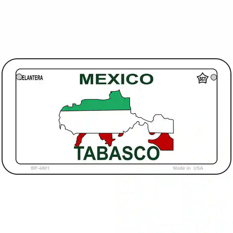 Tabasco Mexico Novelty Metal License Plate 6" x 3" (BP)