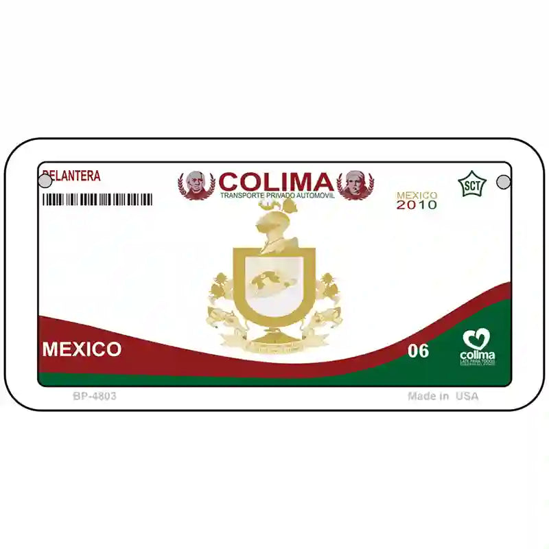 Colima Mexico Novelty Metal License Plate 6" x 3" (BP)