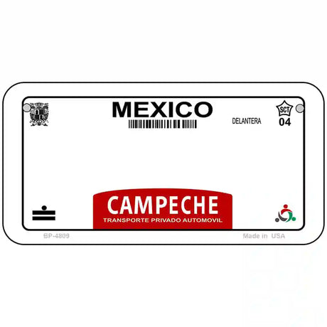 Campeche Mexico Novelty Metal License Plate 6" x 3" (BP)