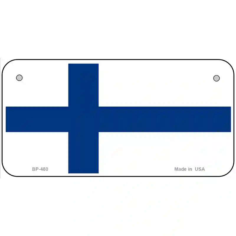 Finland Flag Metal Novelty License Plate 6" x 3" (BP)