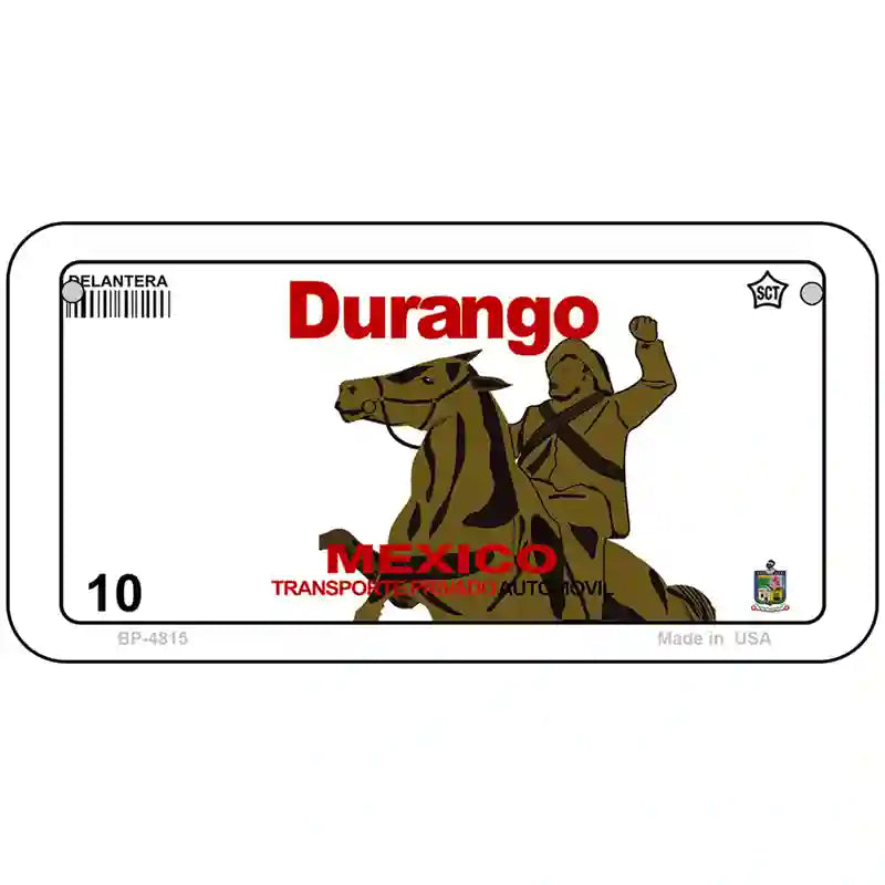 Durango Mexico Novelty Metal License Plate 6" x 3" (BP)