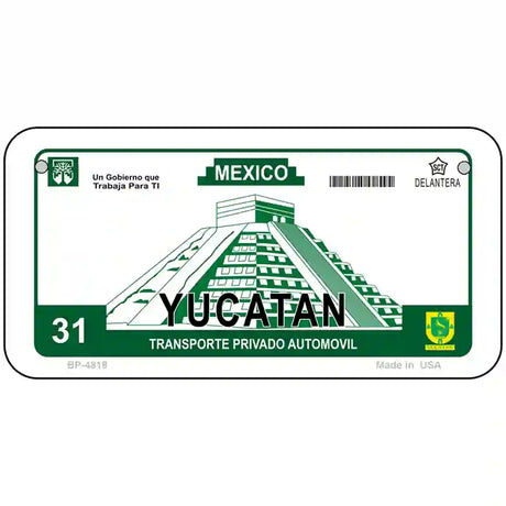 Yucatan Mexico Novelty Metal License Plate 6" x 3" (BP)