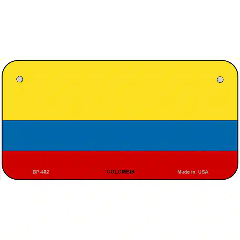 Colombia Flag Metal Novelty License Plate 6" x 3" (BP)