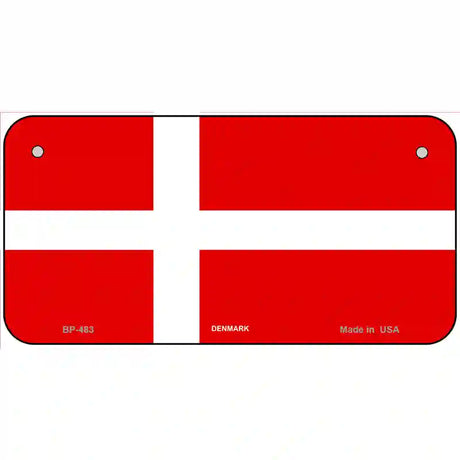 Denmark Flag Metal Novelty License Plate 6" x 3" (BP)