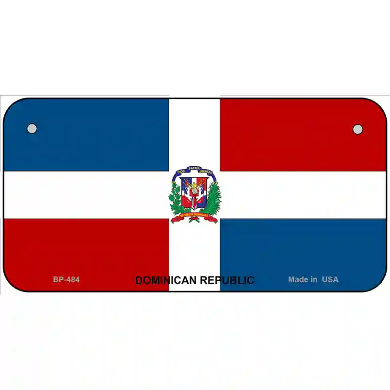 Dominican Republic Flag Metal Novelty License Plate 6" x 3" (BP)