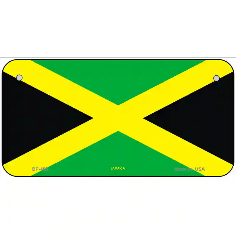 Jamaica Flag Metal Novelty License Plate 6" x 3" (BP)