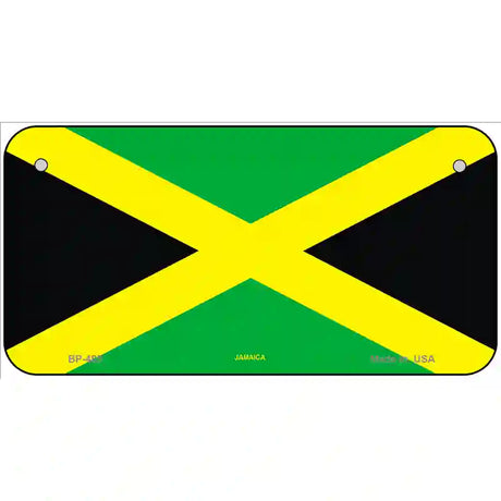 Jamaica Flag Metal Novelty License Plate 6" x 3" (BP)