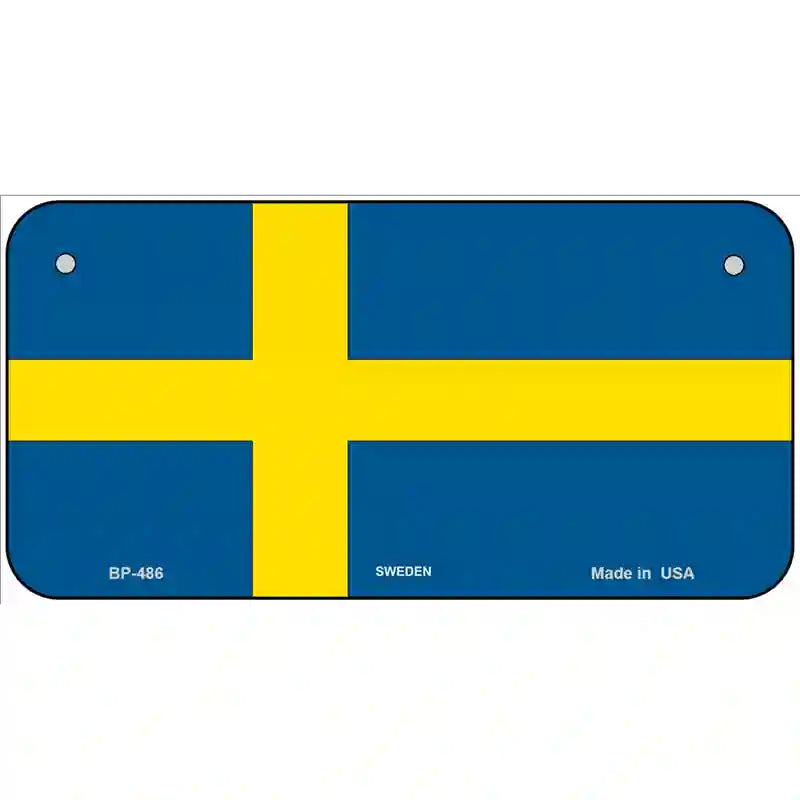 Sweden Flag Metal Novelty License Plate 6" x 3" (BP)