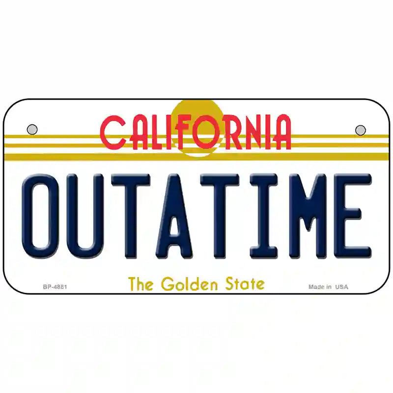 California Outtatime Novelty Metal License Plate 6" x 3" (BP)