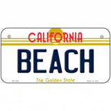 Beach California Novelty Metal License Plate 6" x 3" (BP)