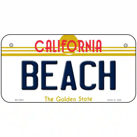 Beach California Novelty Metal License Plate 6" x 3" (BP)