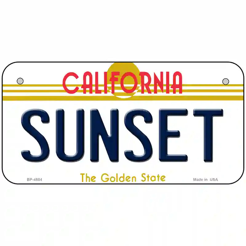 Sunset California Novelty Metal License Plate 6" x 3" (BP)