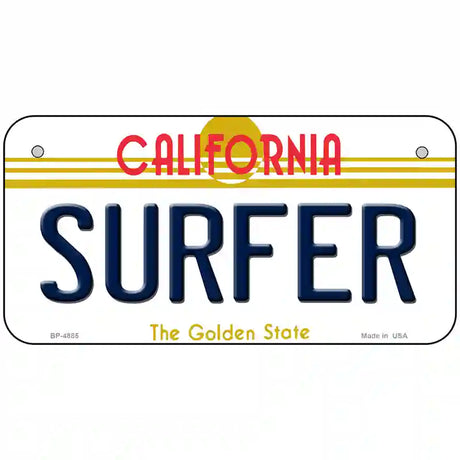 Surfer California Novelty Metal License Plate 6" x 3" (BP)