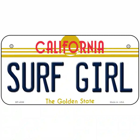 Surf Girl California Novelty Metal License Plate 6" x 3" (BP)