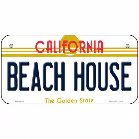 Beach House California Novelty Metal License Plate 6" x 3" (BP)