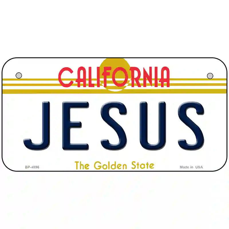 Jesus California Novelty Metal License Plate 6" x 3" (BP)