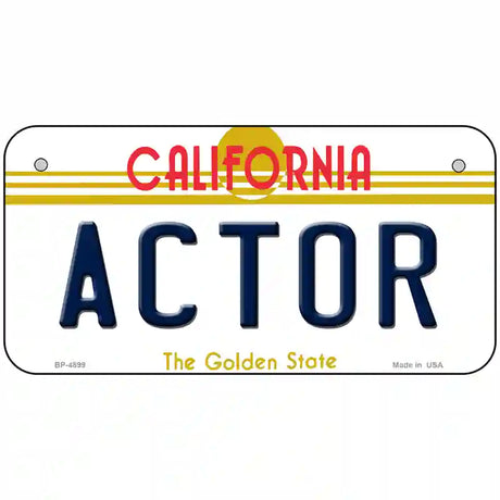 Actor California Novelty Metal License Plate 6" x 3" (BP)