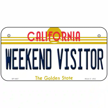 Weekend Vistor California Novelty Metal License Plate 6" x 3" (BP)