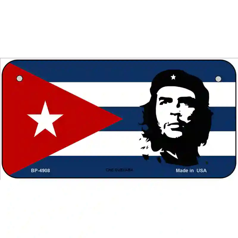 Che Guevara Flag Metal Novelty License Plate 6" x 3" (BP)