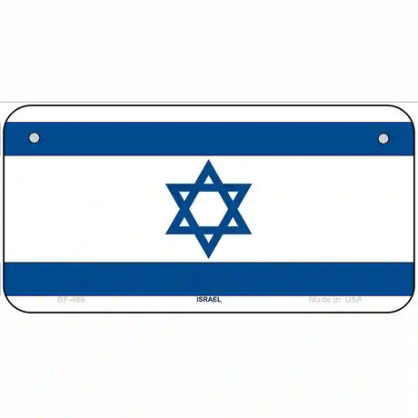 Israel Flag Metal Novelty License Plate 6" x 3" (BP)