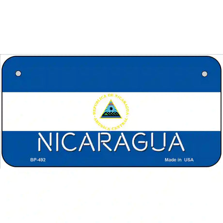 Nicaragua Flag Metal Novelty License Plate 6" x 3" (BP)