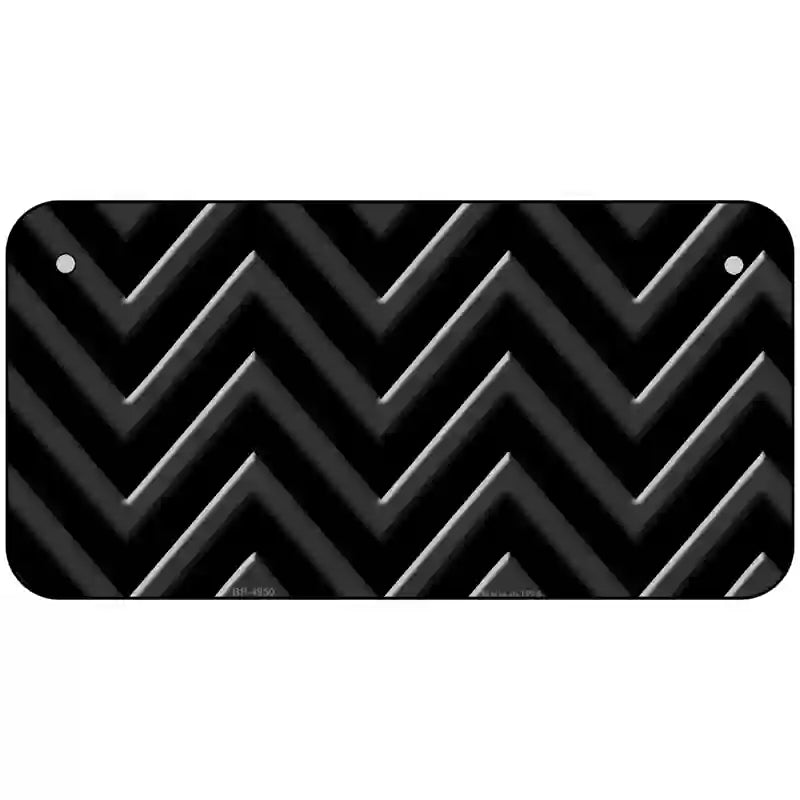 Black Light Black Chevron Metal Novelty License Plate 6" x 3" (BP)