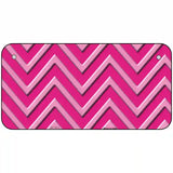 Pink Light Pink Chevron Metal Novelty License Plate 6" x 3" (BP)