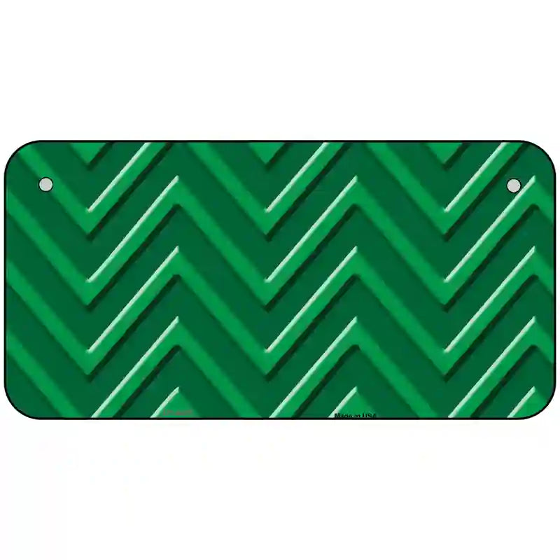 Green Light Green Chevron Metal Novelty License Plate 6" x 3" (BP)