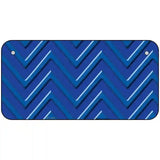 Blue Light Blue Chevron Metal Novelty License Plate 6" x 3" (BP)