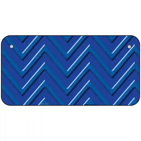 Blue Light Blue Chevron Metal Novelty License Plate 6" x 3" (BP)