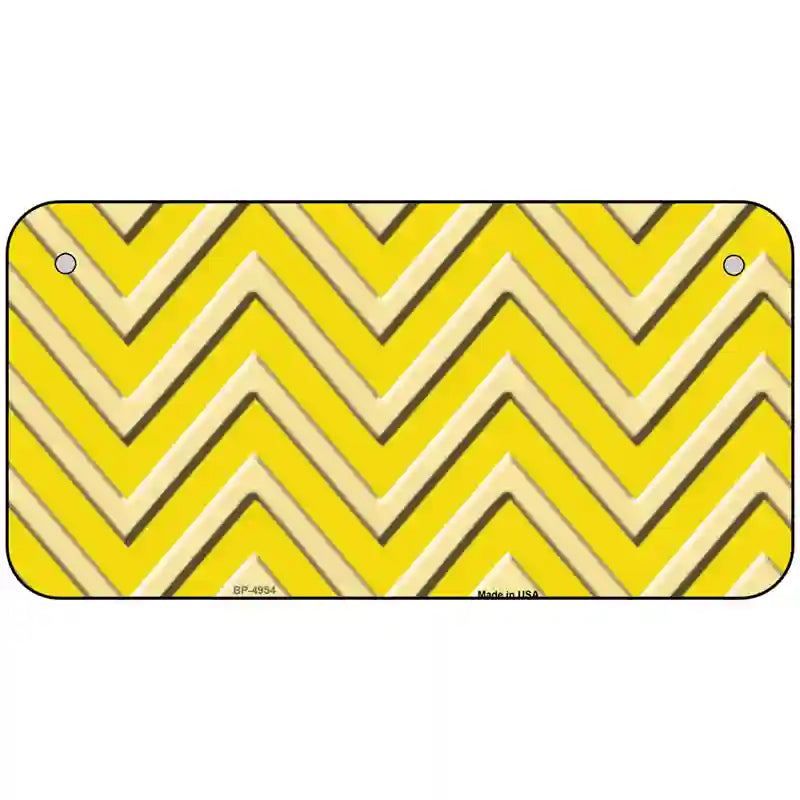 Yellow Light Yellow Chevron Metal Novelty License Plate 6" x 3" (BP)