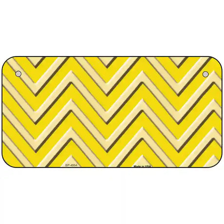 Yellow Light Yellow Chevron Metal Novelty License Plate 6" x 3" (BP)