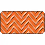 Orange Light Orange Chevron Metal Novelty License Plate 6" x 3" (BP)