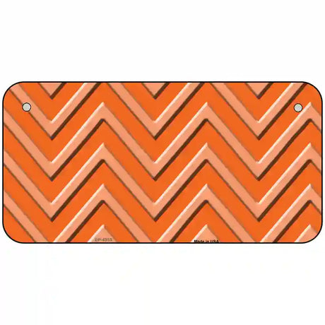 Orange Light Orange Chevron Metal Novelty License Plate 6" x 3" (BP)