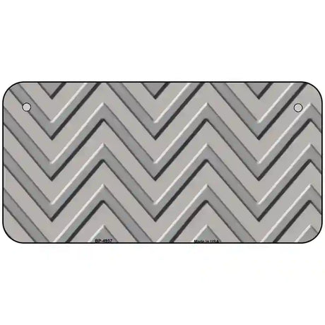 Grey Light Grey Chevron Metal Novelty License Plate 6" x 3" (BP)