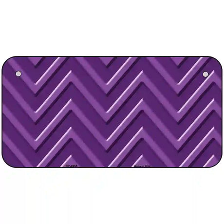 Purple Light Purple Chevron Metal Novelty License Plate 6" x 3" (BP)