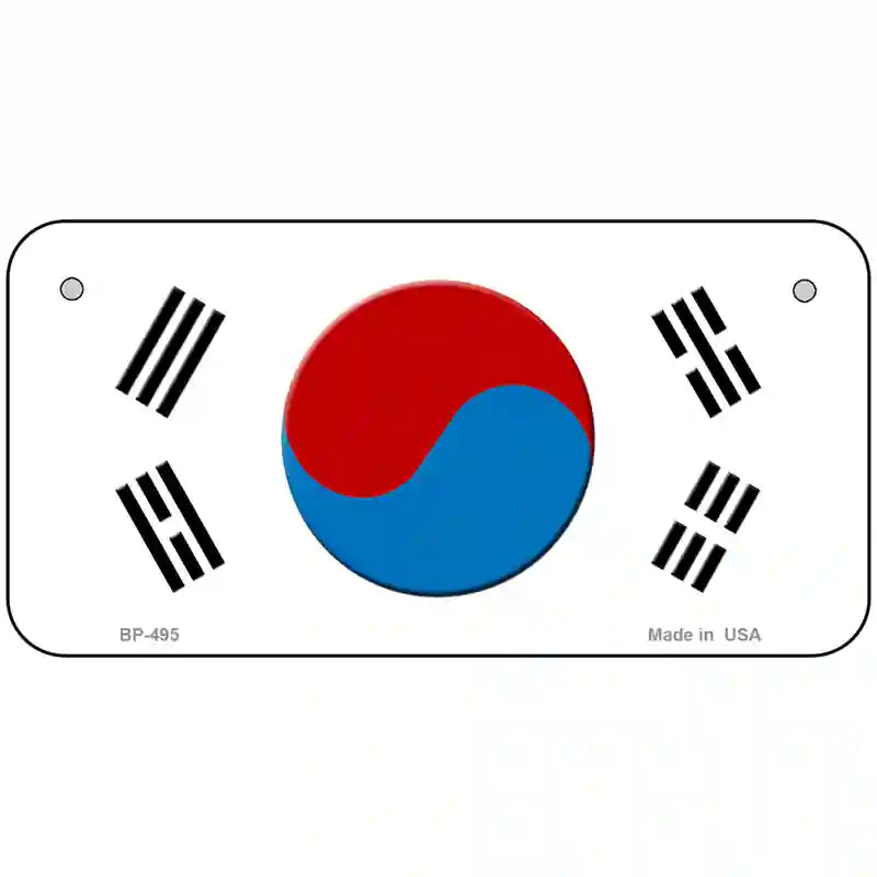 South Korea Flag Metal Novelty License Plate 6" x 3" (BP)