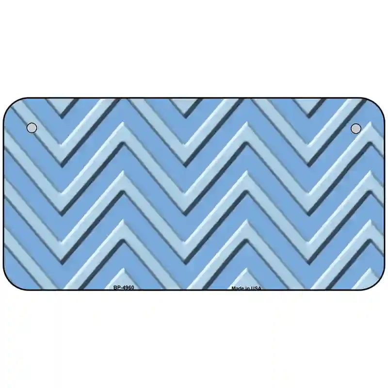 Light Blue Lighter Blue Chevron Metal Novelty License Plate 6" x 3" (BP)