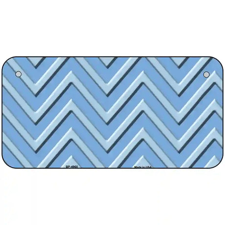 Light Blue Lighter Blue Chevron Metal Novelty License Plate 6" x 3" (BP)