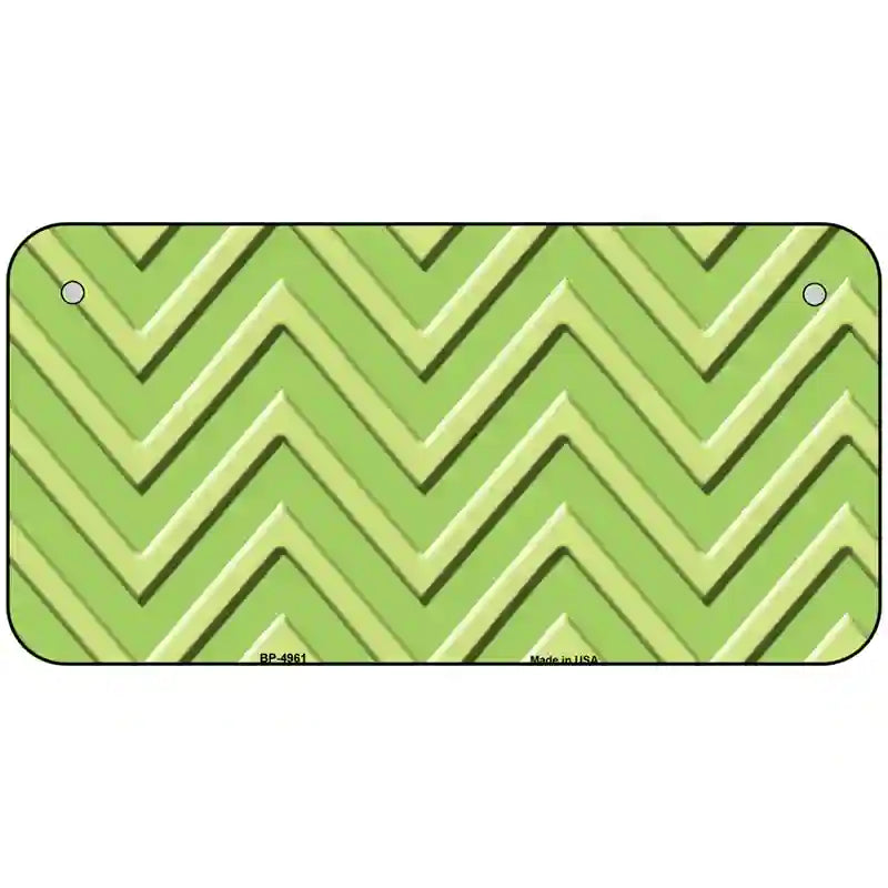 Lime Green Lighter Lime Green Chevron Metal Novelty License Plate 6" x 3" (BP)