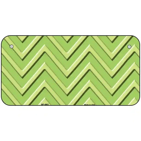 Lime Green Lighter Lime Green Chevron Metal Novelty License Plate 6" x 3" (BP)